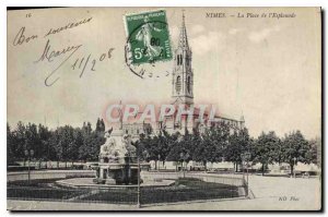 Postcard Old Nimes Place de l'Esplanade