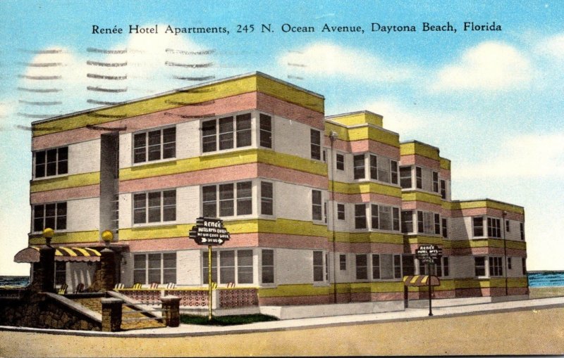 Florida Daytona Beach Renee Hotel Apartments 1954