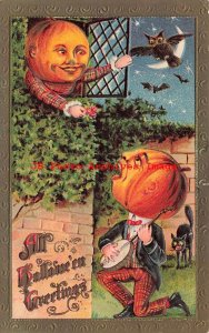 325285-Halloween, Gottschalk No 2171-5, Pumpkin Head Man Singing to Woman