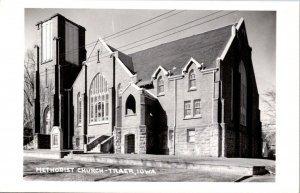 Real Photo Postcard Methodist Church in Traer, Iowa