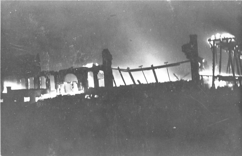 F49/ Newark Ohio RPPC Postcard REPRINT c1960s Wehrle Stove Factory Fire 2