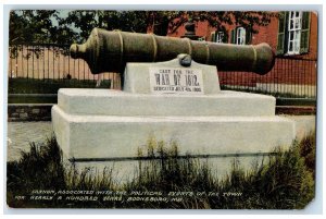 1916 Cannon Cast For the War Of 1812 Events Of The Town Boonsboro MD Postcard
