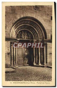 Old Postcard Kaysersberg Haut Rhin Church Portal