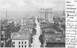 Baltimore Maryland North Charles Street Scene Antique Postcard K56908