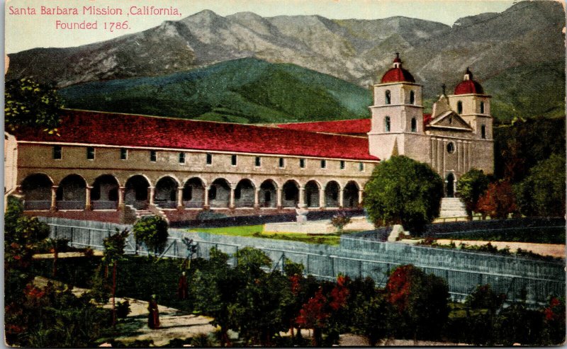 Vtg 1910s Santa Barbara Mission California CA Postcard