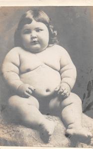 D88/ Interesting RPPC Real Photo Postcard c1910 Star of David Fat Jewish Child?