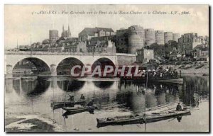 Old Postcard Angers General view on the deck of the Lower Channel and the castle