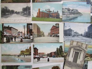 MASSACHUSETTS lot of 48 MA ANTIQUE POSTCARDS w/ SOME RPPCs