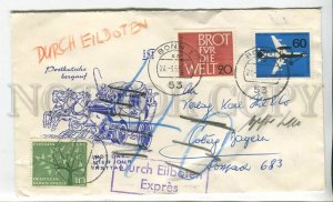 447901 GERMANY 1963 year mail coach real posted Express Bonn COVER