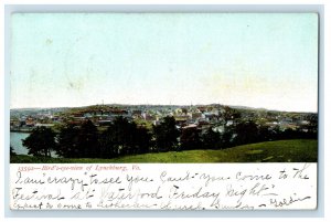 1907 Bird's Eye View of Lynchburg Virginia VA Leesburg VA Antique Postcard