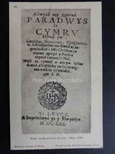 Welsh Historic Literature: PARADWYS - CYMRV 1670 By Library of Wales