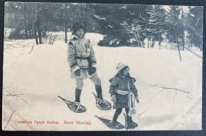 Mint Canada Real Picture Postcard Canadian Sports Series Snow Shoeing