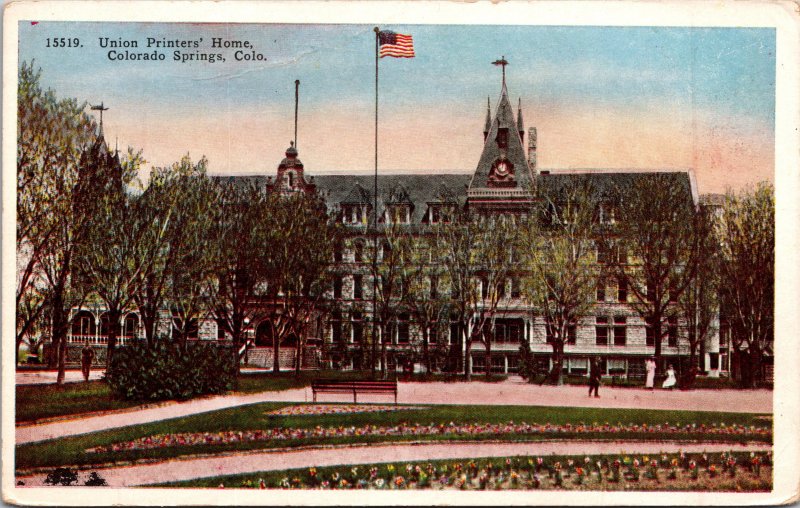 Colorado Springs CO Union Printers' Home Postcard unused 1915-30s