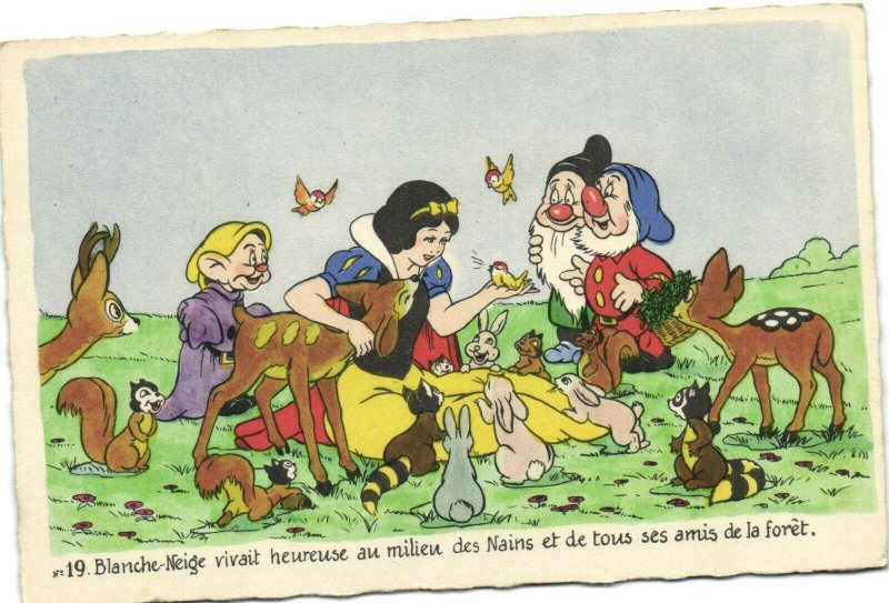 PC DISNEY, SNOW WHITE AND THE SEVEN DWARFS, Vintage Postcard (b35798)