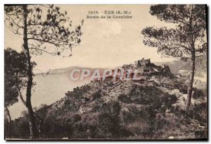 Old Postcard Eze Corniche Road