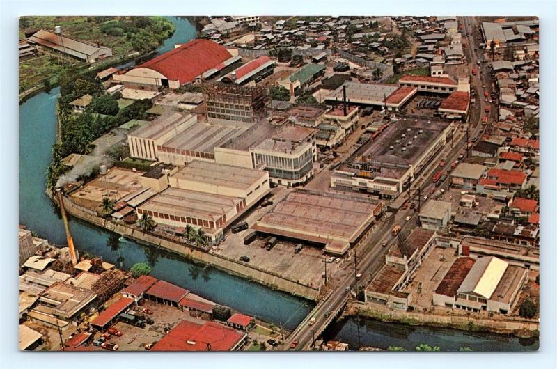 Postcard Philippines Polo Bulacan San Miguel Brewery Airview c1960s K11