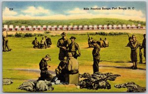 Vtg Fort Bragg North Carolina NC Rifle Practice Range 1940s Linen Postcard