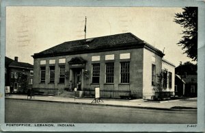 Lebanon Indiana IN Post Office Building 1942 Vtg Postcard Wayne's Paper Box T17