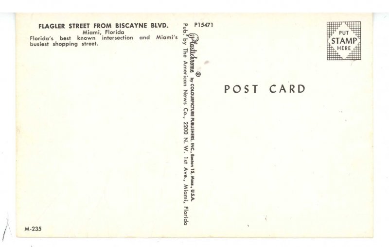 FL - Miami. Flagler Street from Biscayne Boulevard ca 1955