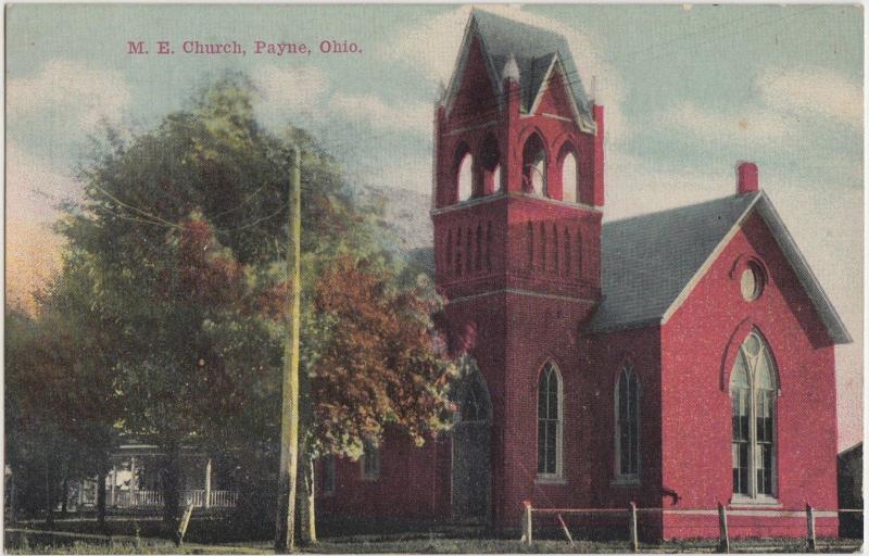 Ohio Postcard c1910 PAYNE ME Church Building 