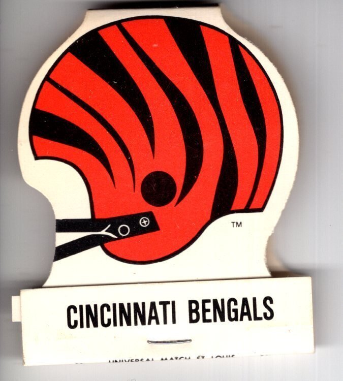 Vintage Matchbook, Cincinnati Bengals Football Helmet with Logo