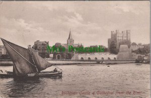 Kent Postcard - Rochester Castle and Cathedral From The River RS37053