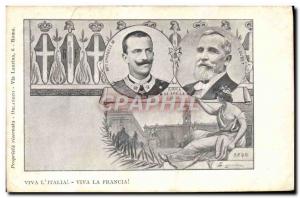 Postcard Old Vit Emanuele III Loubet