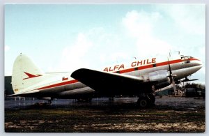 Airplane Postcard Alfa Chile Airlines Curtiss C-46 Commando EH11