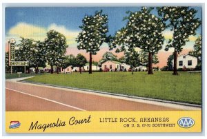 c1940's Magnolia Court Motel & Restaurant Cottages Little Rock Arkansas Postcard