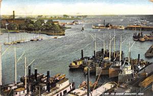 Ship Harbor Bridgeport Connecticut 1907 postcard