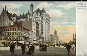 Newark New Jersey NJ Street Scene Trolley Tuck 1900s-10s Postcard