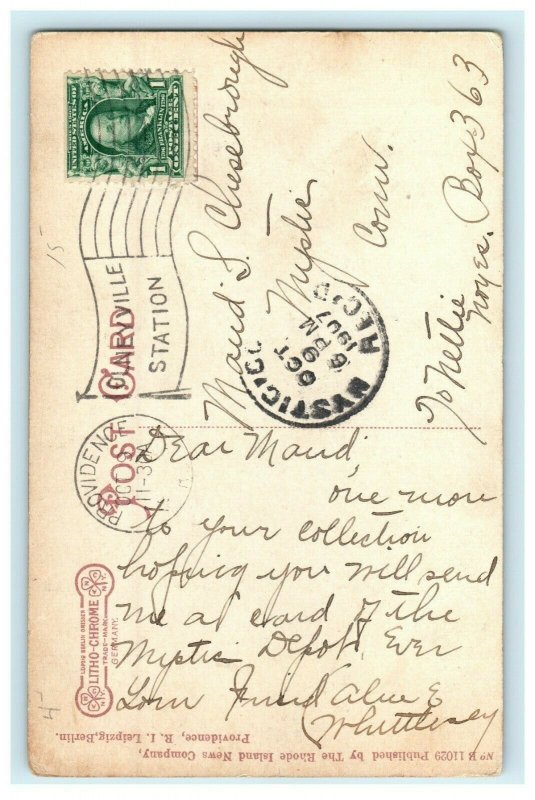 1907 Holy Rosary Church, Providence Rhode Island RI Cancel Postcard