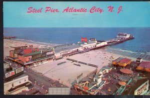 New Jersey ~ Aerial View Steel Pier ATLANTIC CITY pm1966 Chrome 1950s-1970s