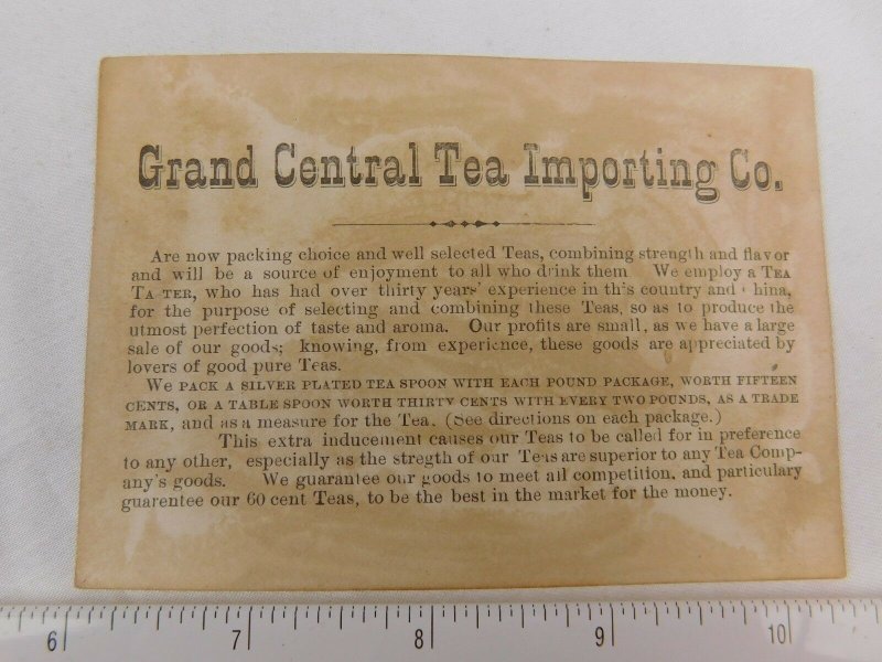 Grand Central Tea Importing Co Girls in Bathing Suits Kicking Man Trade Card F52