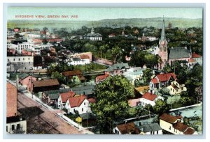 c1910 Bird's Eye View of Green Bay Wisconsin WI Posted Antique Postcard 