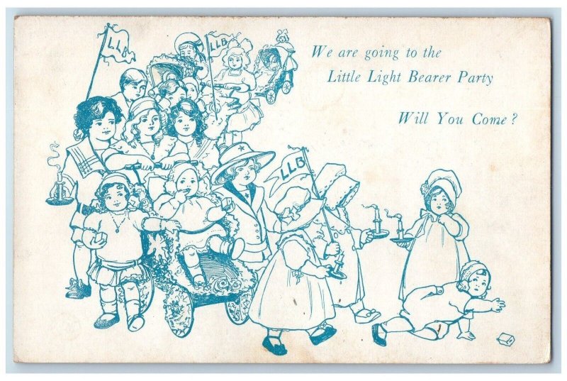 1912 Little Light Bearer Party Manchester Iowa IA Posted Antique Postcard 