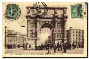 Old Postcard Marseille Arc de Triomphe said Porte d'Aix