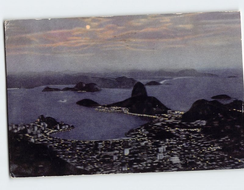 Postcard Night Scene, Rio de Janeiro, Brazil 