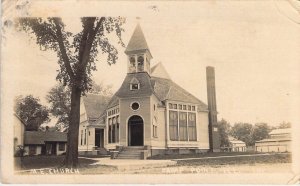 RPPC,c.'20,  Camp Point, IL, M.E. Church, Quincy Area, Msg,Old Post Card