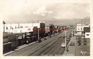 AK, Anchorage, Alaska, RPPC, Fourth Street, Business Section, Brickley No T-7