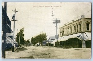 1912 Dunkirk Ohio Vintage Postcard North Main Street Store Shop Building Posted