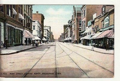 CT   BRIDGEPORT -- Main Street looking North, 1907 postcard