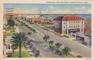 Texas Corpus Christi Upper and Lower Broadway 1941 Curteich