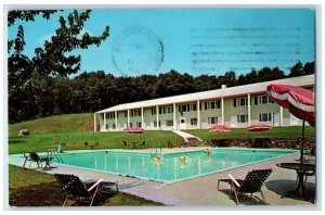 c1930's Yankee Drummer Inn And Motor House Swimming Pool Auburn MA Postcard 