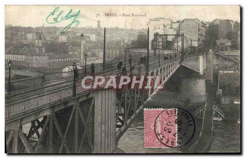 Postcard Old Brest National Bridge