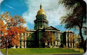 Vtg Denver CO Colorado State Capitol 1950s Old Chrome View Postcard