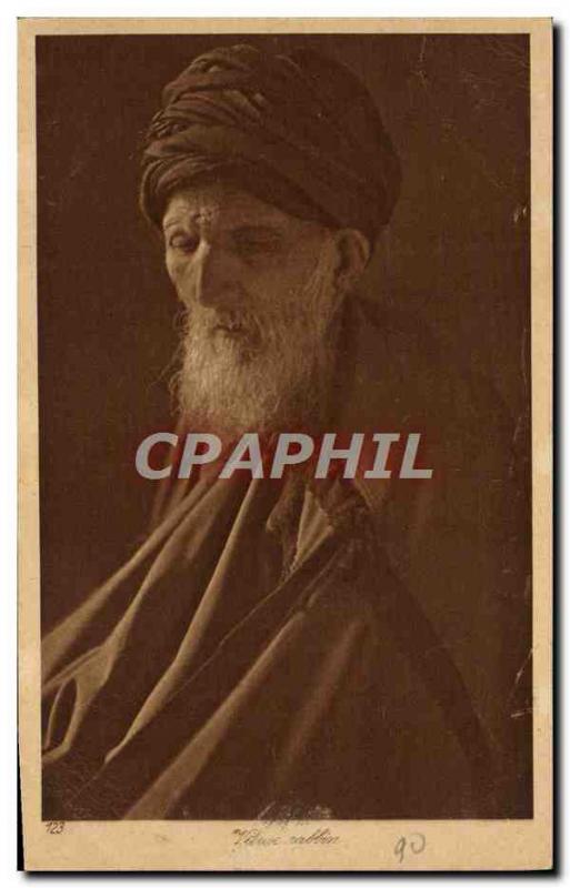 Old Postcard Old Judaica Jewish rabbi