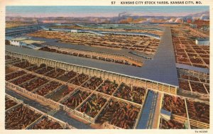 Vintage Postcard 1945 Kansas City Stock Yards Kansas City Missouri MO