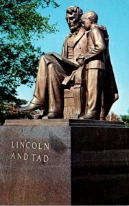 Iowa Des Moines State Capitol Grounds Lincoln and Tad Statue