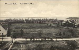 Pocassett Cape Cod MA Birdseye View of Bluffs c1910 Postcard